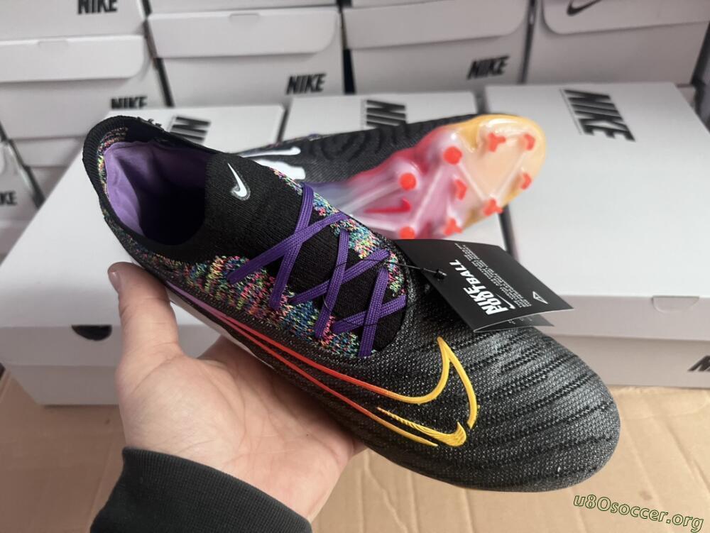 Nike Phantom GX Elite FG Football Boots - Black/Purple/Rainbow