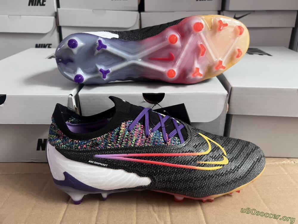Nike Phantom GX Elite FG Football Boots - Black/Purple/Rainbow