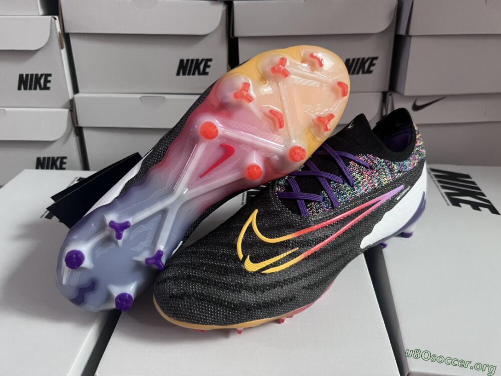 Nike Phantom GX Elite FG Football Boots - Black/Purple/Rainbow