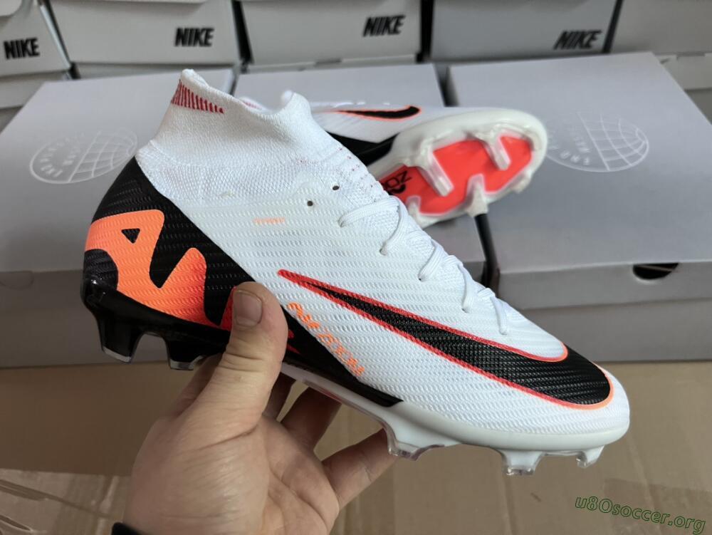 Nike Air Zoom Mercurial Superfly 9 Elite FG Football Boots - White/Orange/Black
