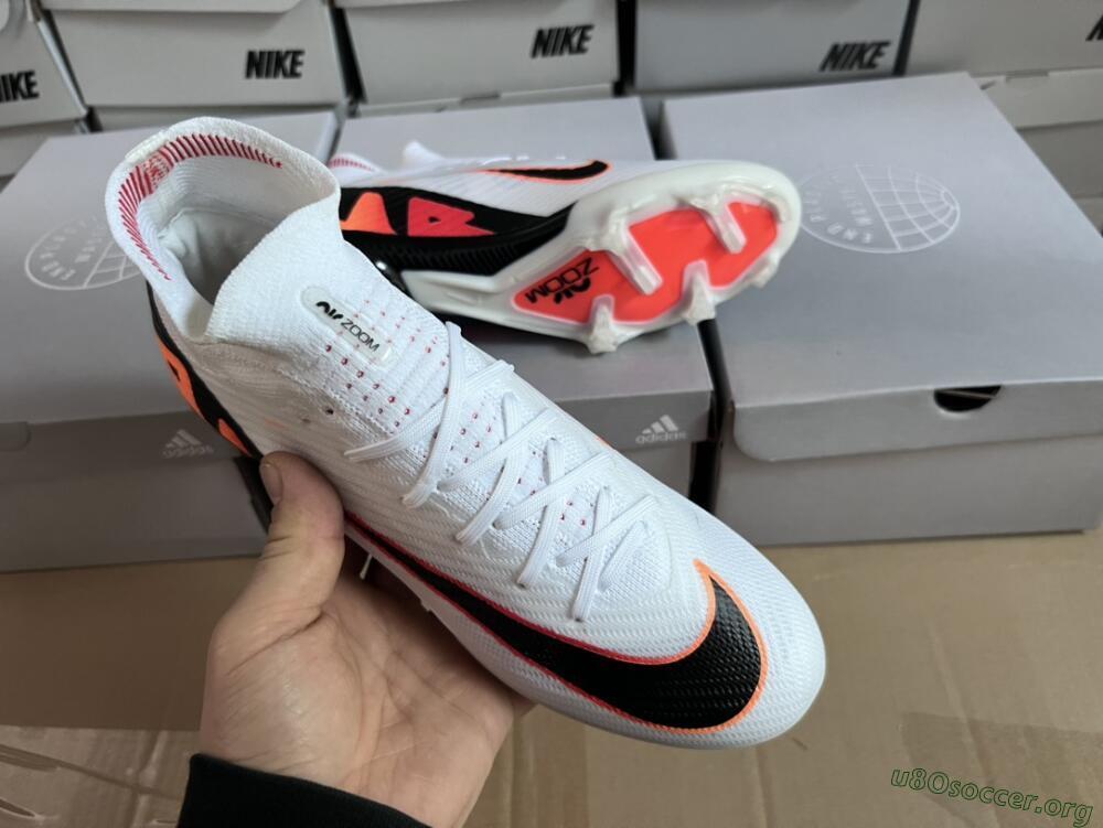 Nike Air Zoom Mercurial Superfly 9 Elite FG Football Boots - White/Orange/Black