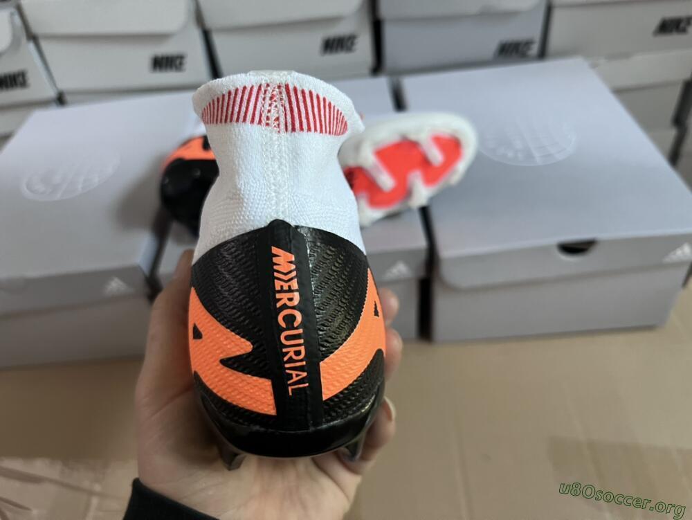 Nike Air Zoom Mercurial Superfly 9 Elite FG Football Boots - White/Orange/Black