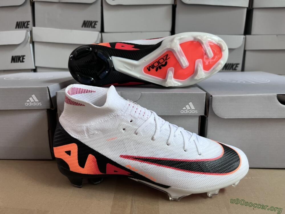 Nike Air Zoom Mercurial Superfly 9 Elite FG Football Boots - White/Orange/Black