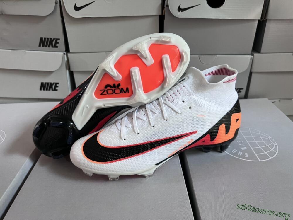 Nike Air Zoom Mercurial Superfly 9 Elite FG Football Boots - White/Orange/Black