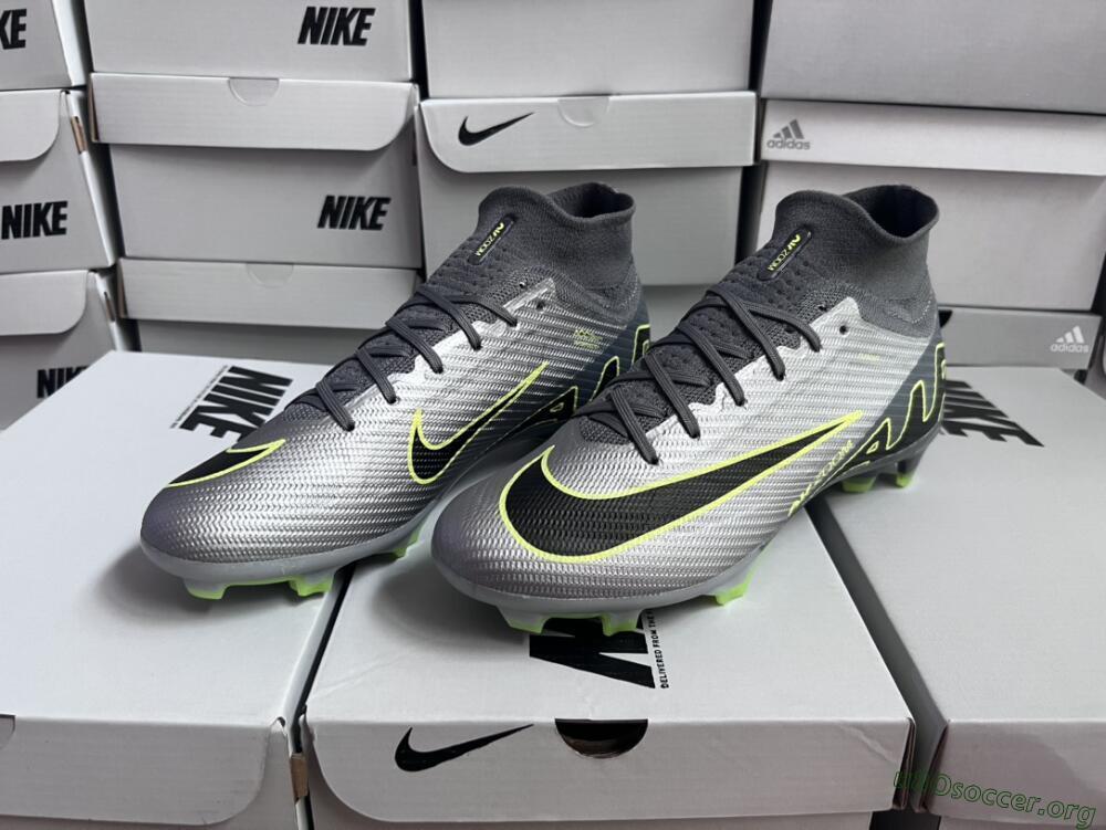 Nike Air Zoom Mercurial Superfly 9 Elite FG Football Boots - Silver/Grey/Green