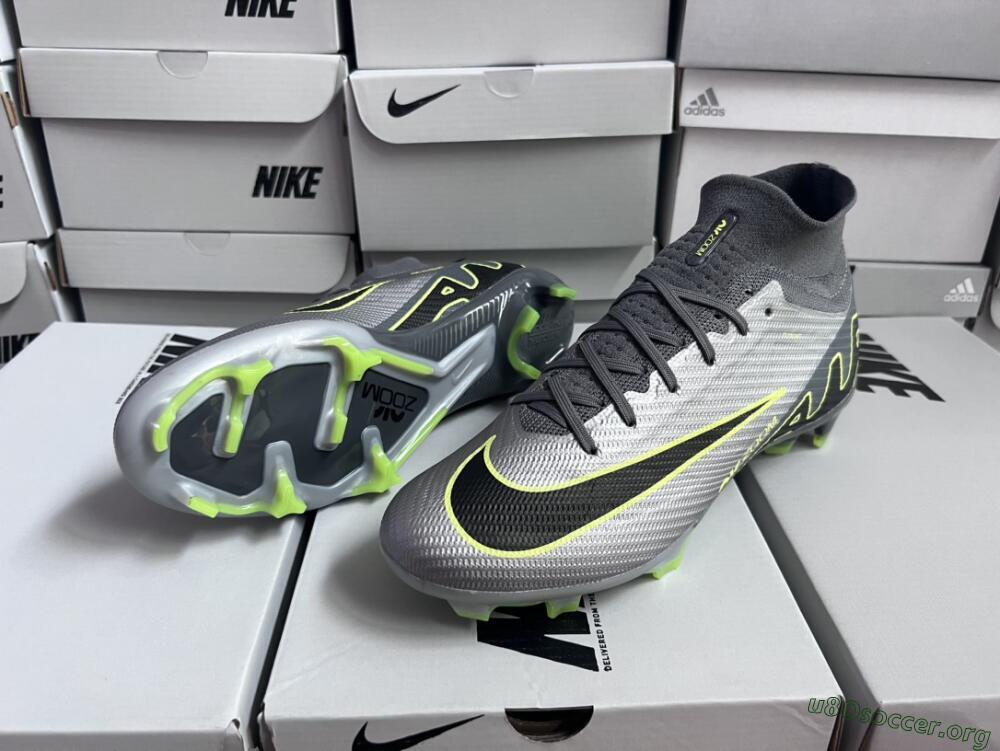Nike Air Zoom Mercurial Superfly 9 Elite FG Football Boots - Silver/Grey/Green