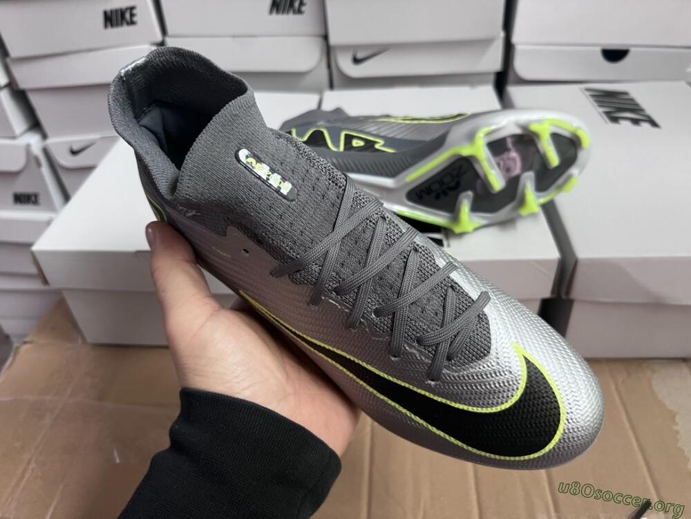 Nike Air Zoom Mercurial Superfly 9 Elite FG Football Boots - Silver/Grey/Green