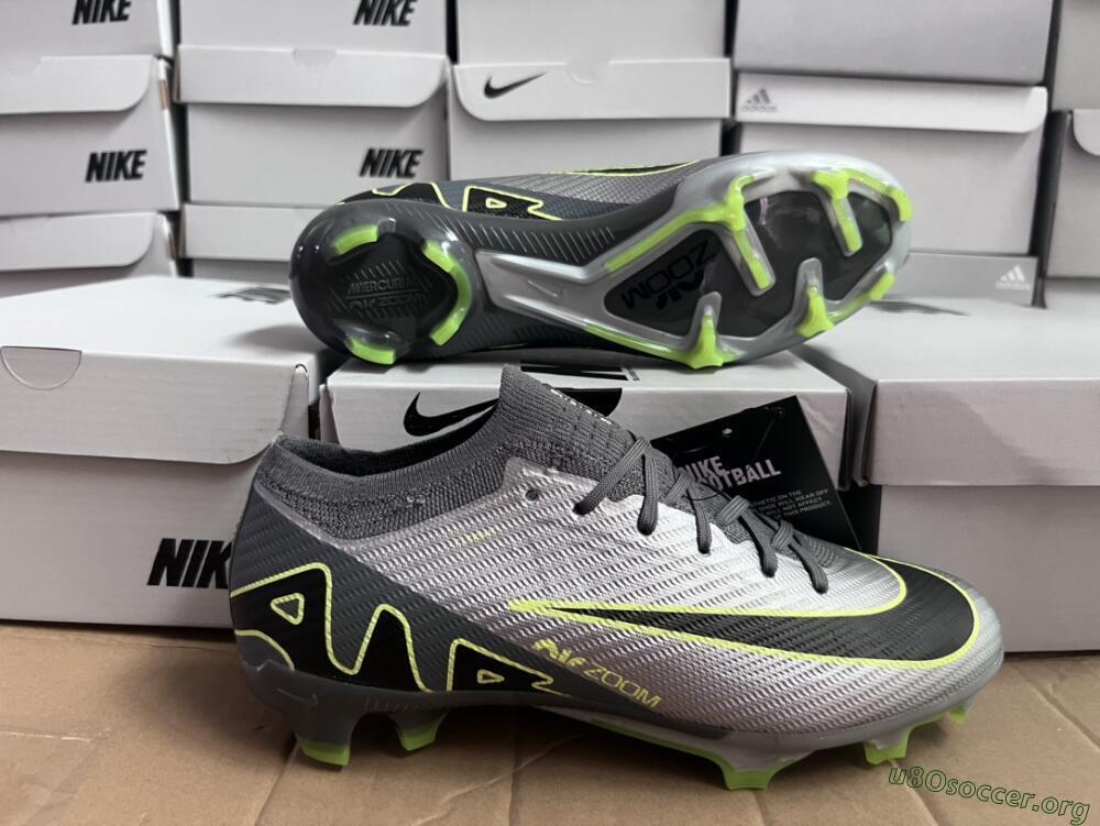 Nike Air Zoom Mercurial Vapor 15 Elite FG Football Boots - Silver/Black/Yellow