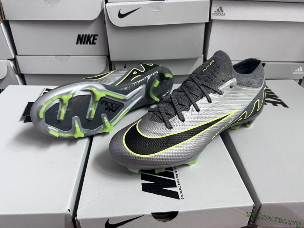 Nike Air Zoom Mercurial Vapor 15 Elite FG Football Boots - Silver/Black/Yellow