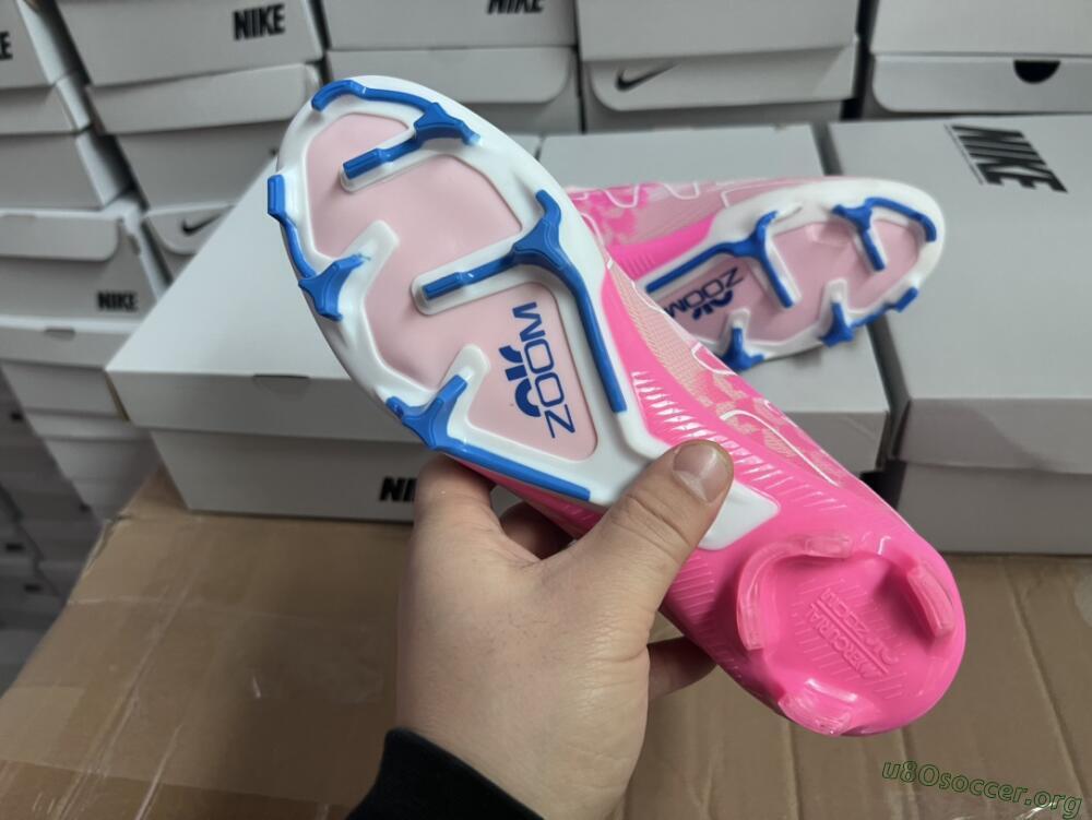 Nike Air Zoom Mercurial Vapor 15 Elite FG Football Boots - Beige/Pink/Blue