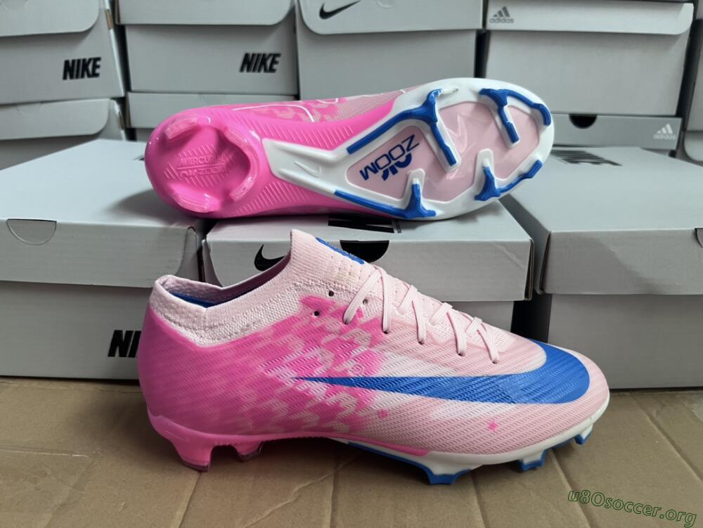 Nike Air Zoom Mercurial Vapor 15 Elite FG Football Boots - Beige/Pink/Blue