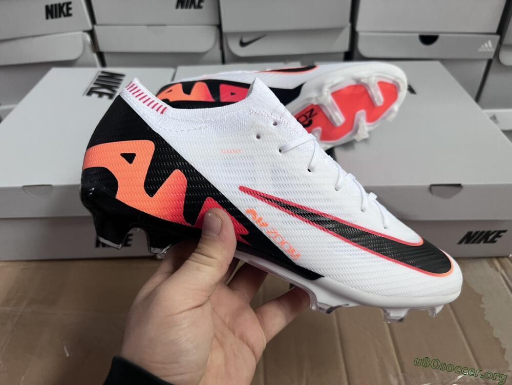 Nike Air Zoom Mercurial Vapor 15 Elite FG Football Boots - White/Orange/Black