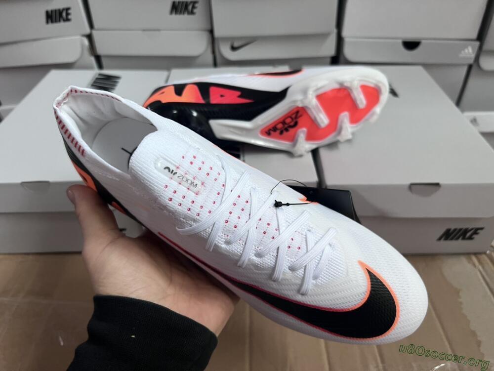 Nike Air Zoom Mercurial Vapor 15 Elite FG Football Boots - White/Orange/Black