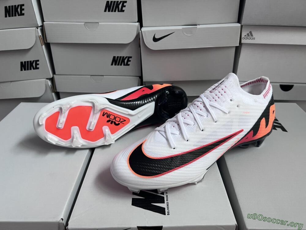 Nike Air Zoom Mercurial Vapor 15 Elite FG Football Boots - White/Orange/Black