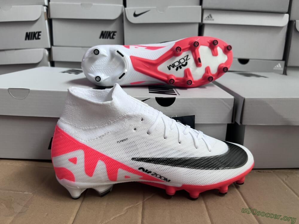Nike Air Zoom Mercurial Superfly 9 Elite AG Football Boots - White/Red/Black