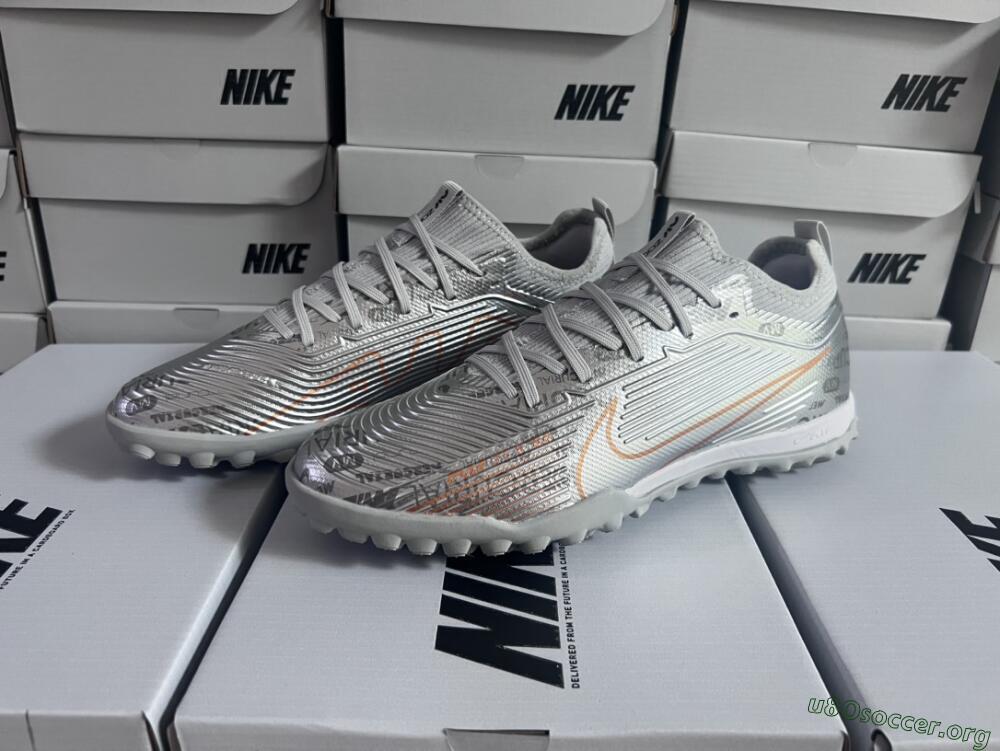 Nike Air Zoom Mercurial Vapor 15 Pro TF Football Shoes - Silver/Gold/Black
