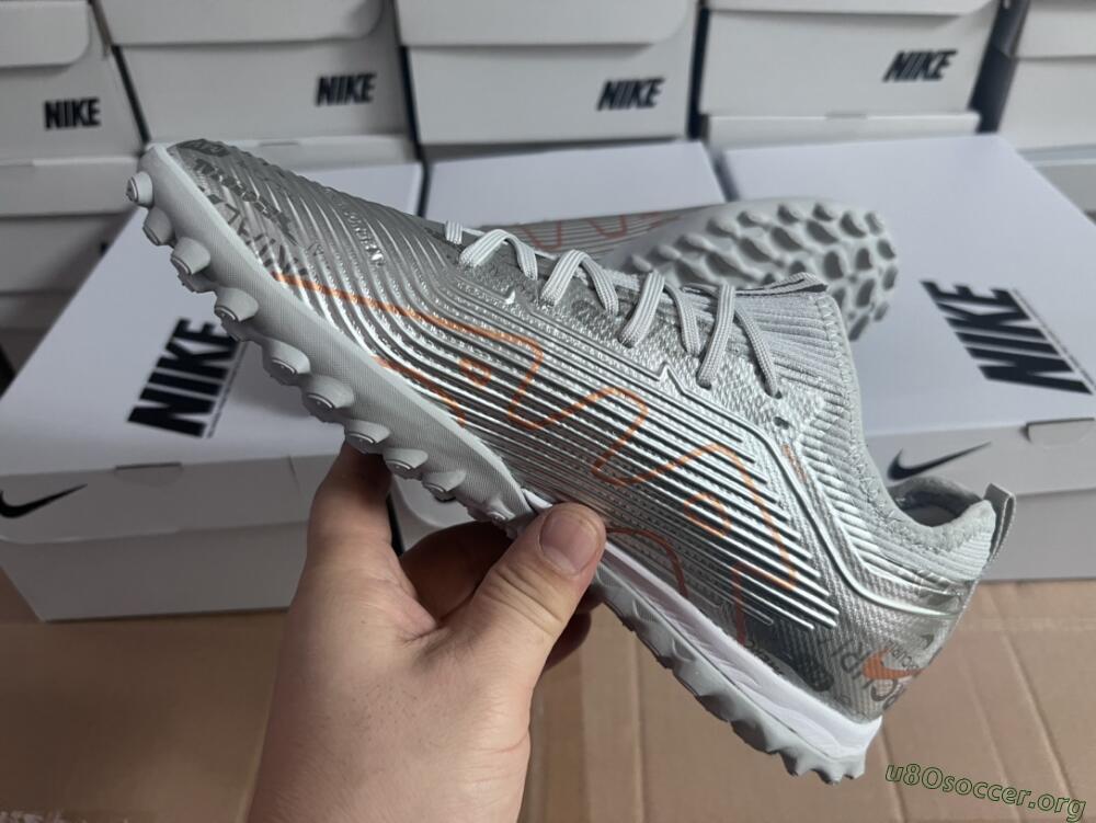 Nike Air Zoom Mercurial Vapor 15 Pro TF Football Shoes - Silver/Gold/Black