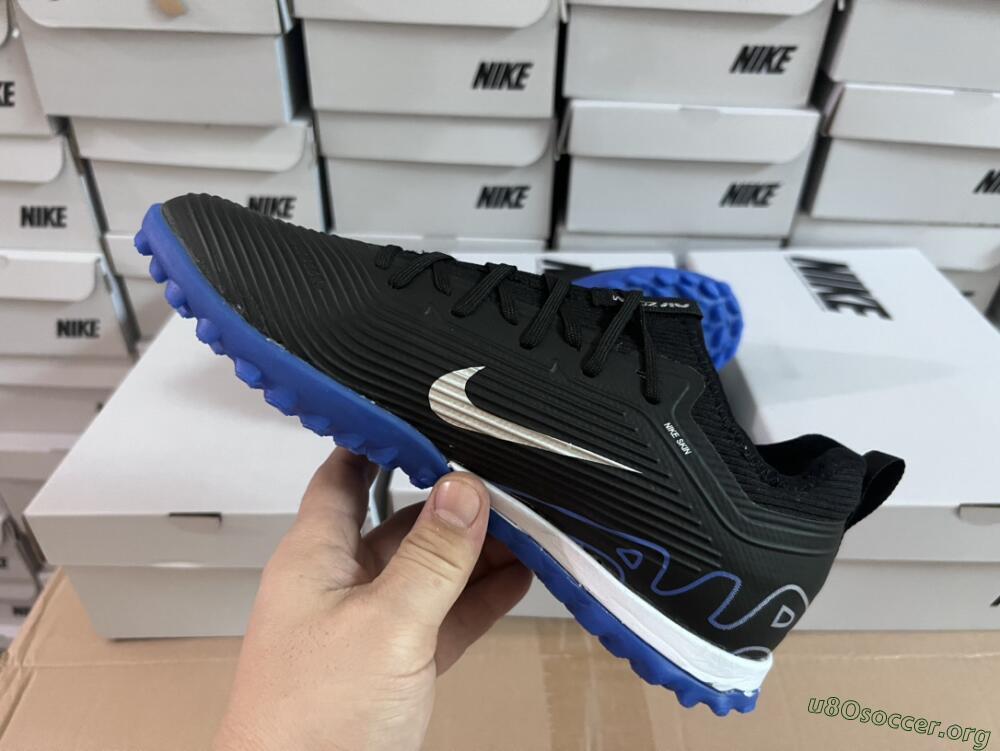 Nike Air Zoom Mercurial Vapor 15 Pro TF Football Shoes - Black/White/Blue