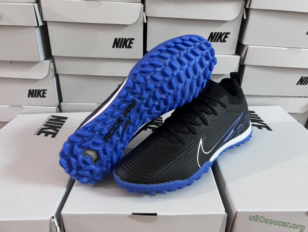 Nike Air Zoom Mercurial Vapor 15 Pro TF Football Shoes - Black/White/Blue