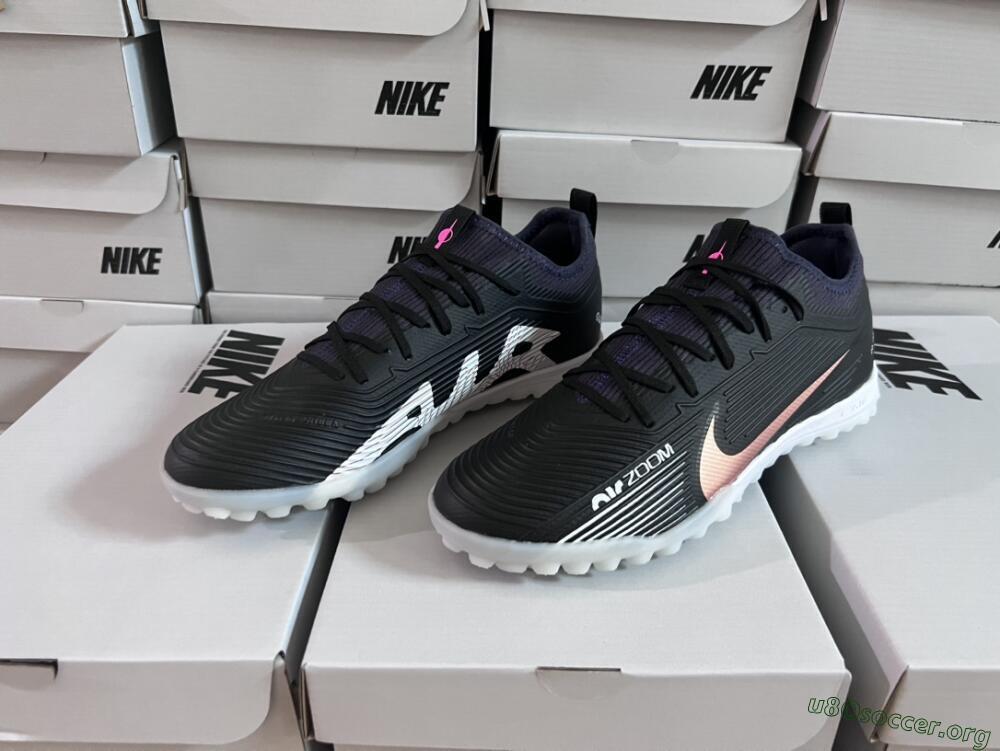 Nike Air Zoom Mercurial Vapor 15 Pro TF Football Shoes - Black/Gold/White
