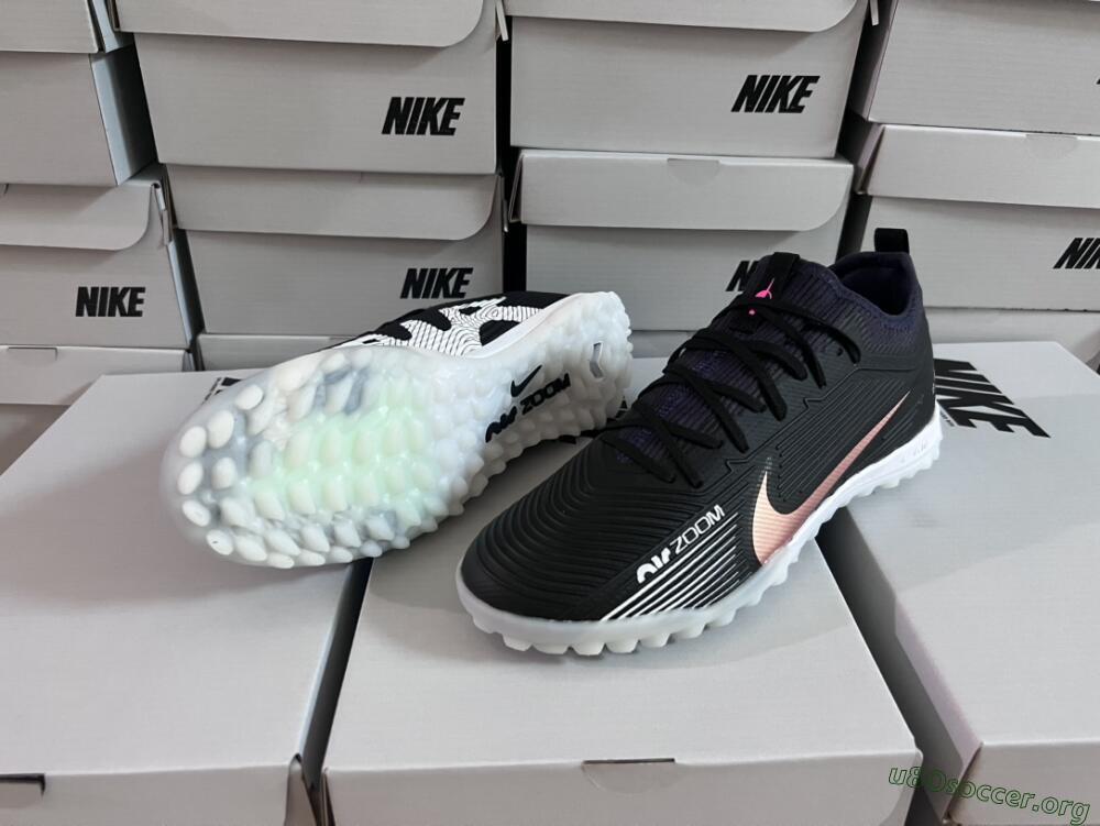 Nike Air Zoom Mercurial Vapor 15 Pro TF Football Shoes - Black/Gold/White
