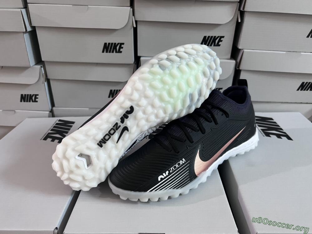 Nike Air Zoom Mercurial Vapor 15 Pro TF Football Shoes - Black/Gold/White