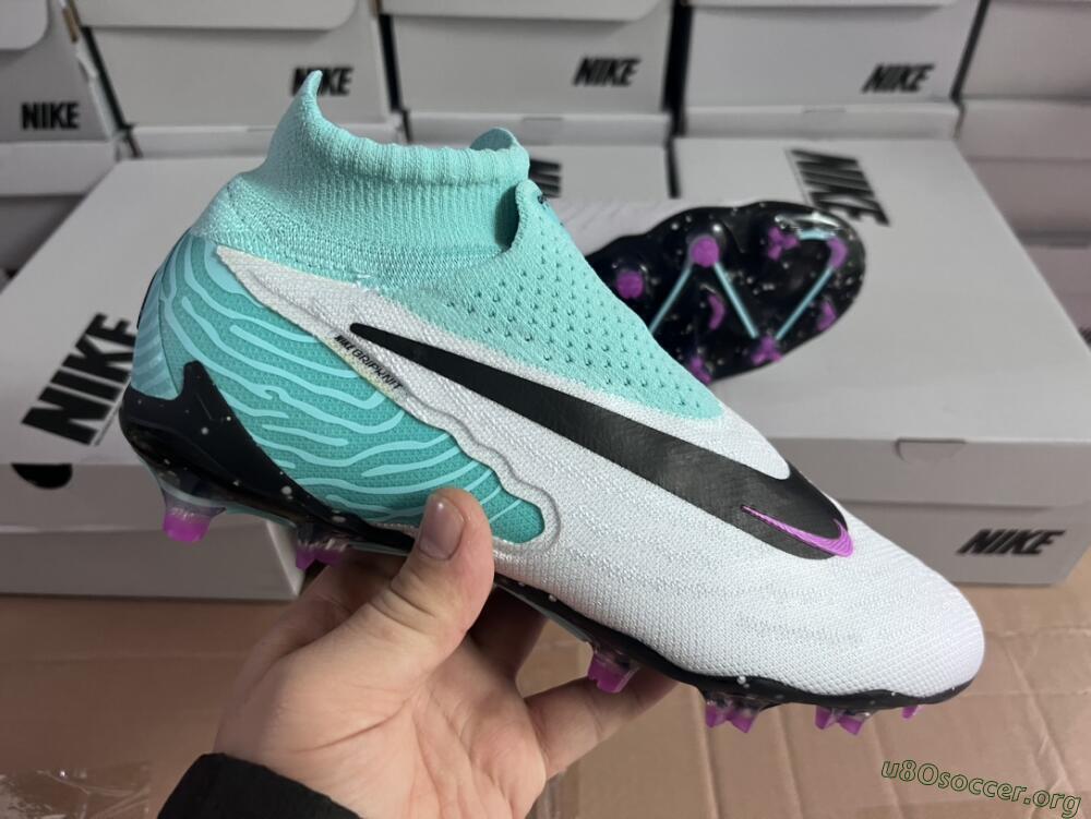 Nike Phantom GX Elite DF FG Football Boots - White/Purple/Jade