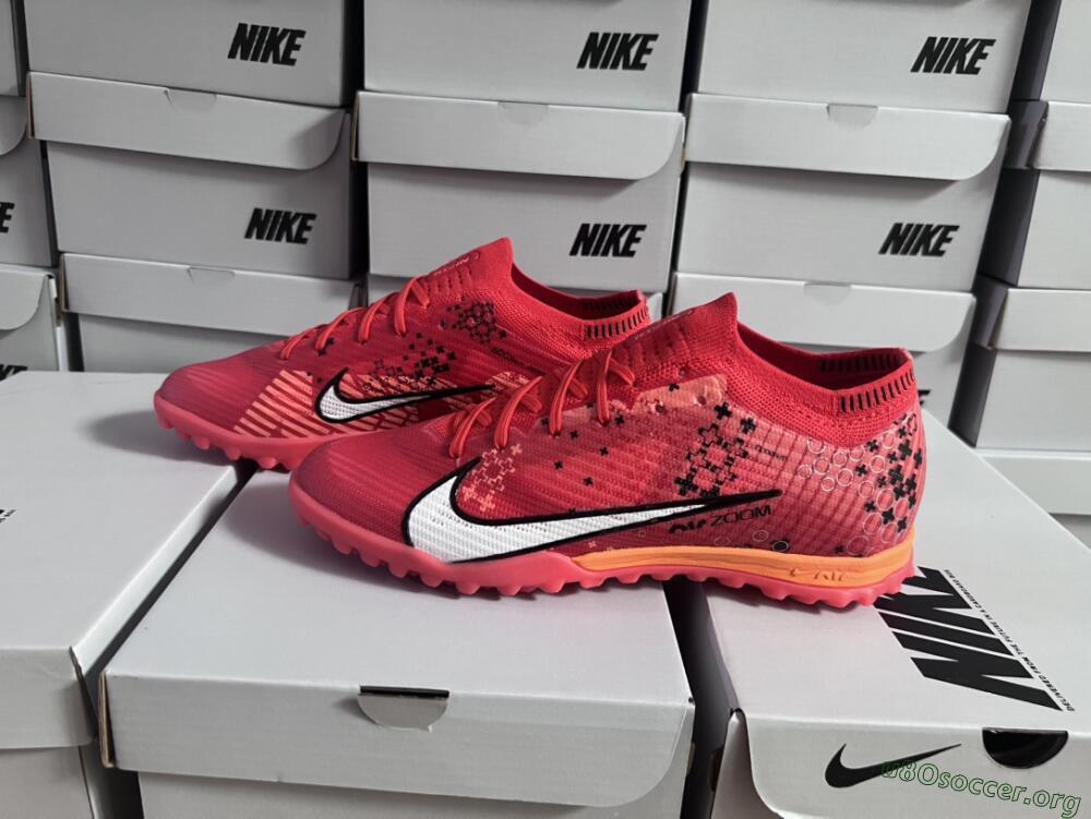 Nike Air Zoom Mercurial Vapor 15 Pro TF Football Shoes - Red/White/Black