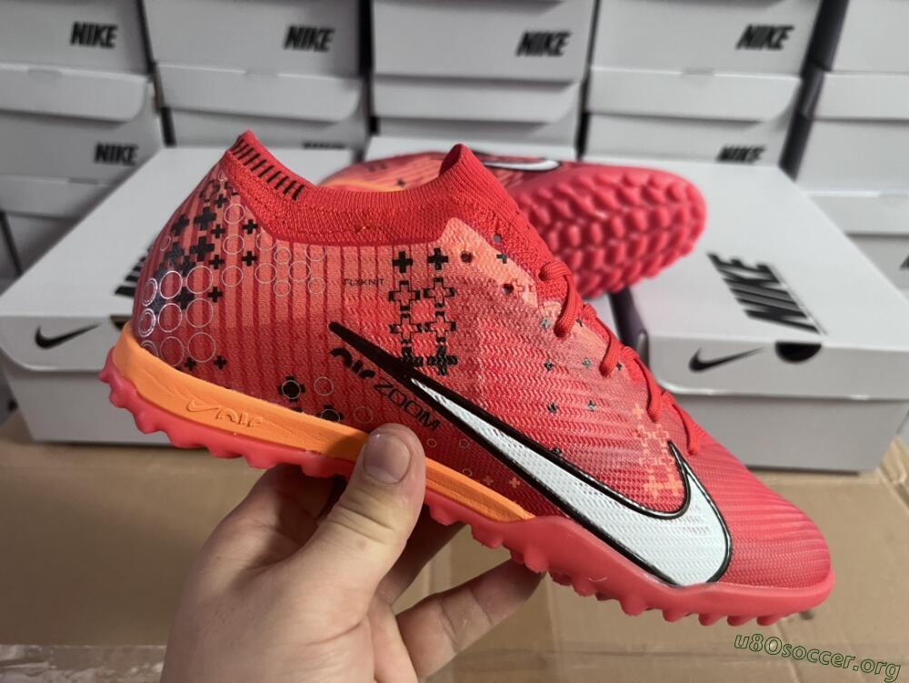 Nike Air Zoom Mercurial Vapor 15 Pro TF Football Shoes - Red/White/Black