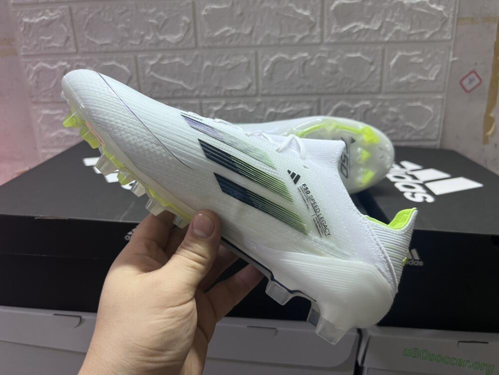 Adidas F50 Adizero FG Football Boots - White/Black/Yellow