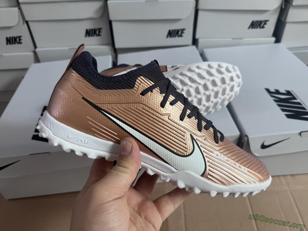 Nike Air Zoom Mercurial Vapor 15 Pro TF Football Shoes - Rose Gold/Black/White