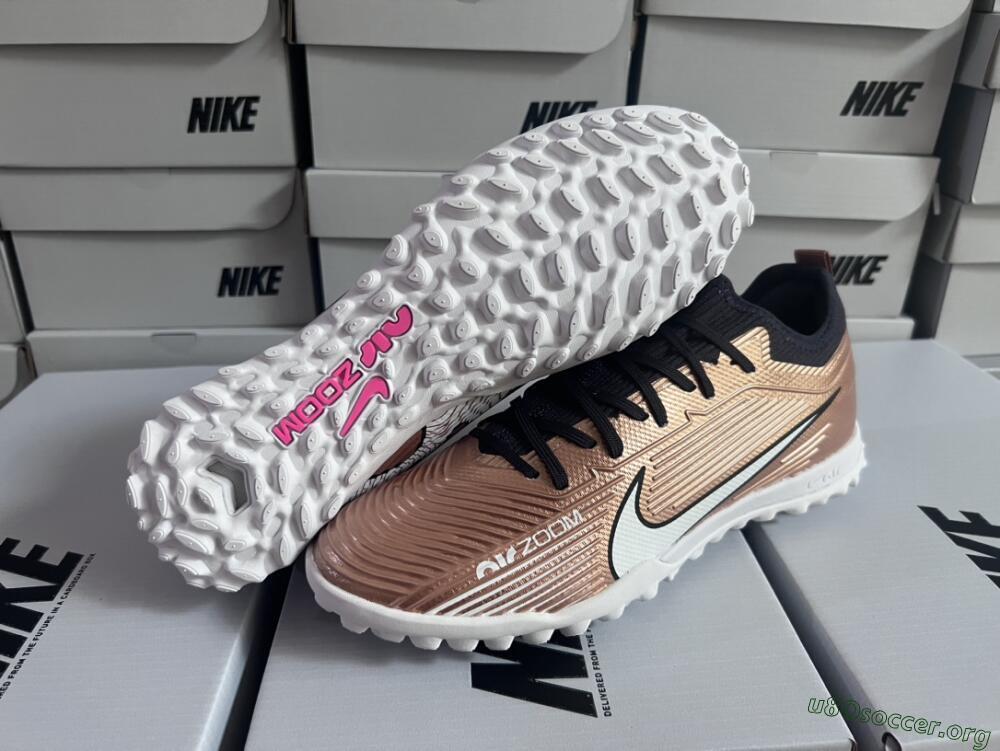 Nike Air Zoom Mercurial Vapor 15 Pro TF Football Shoes - Rose Gold/Black/White