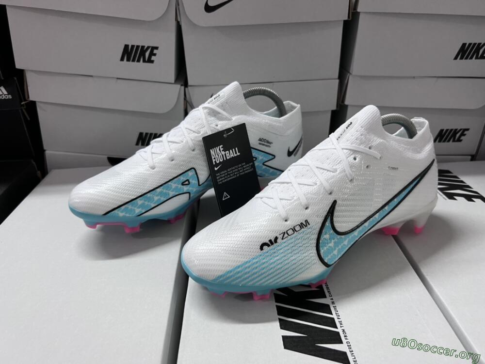 Nike Air Zoom Mercurial Vapor 15 Elite FG Football Boots - White/Blue/Pink