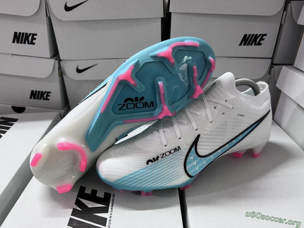 Nike Air Zoom Mercurial Vapor 15 Elite FG Football Boots - White/Blue/Pink