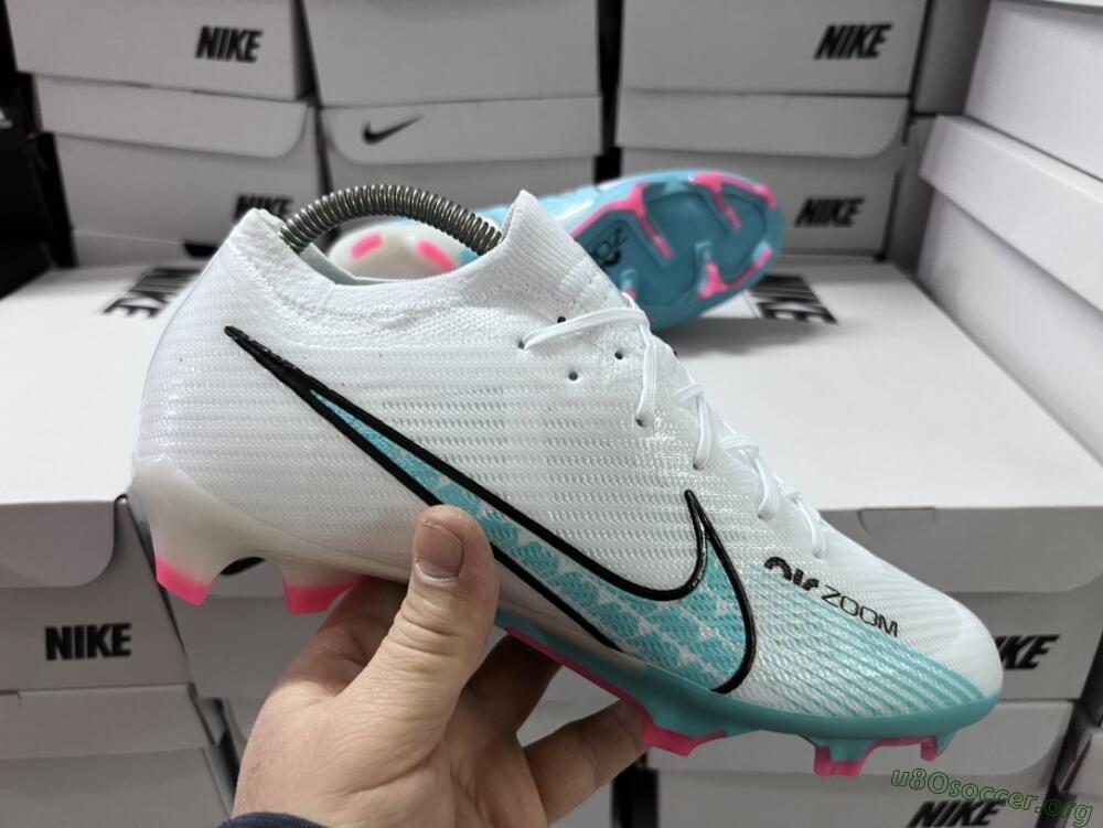 Nike Air Zoom Mercurial Vapor 15 Elite FG Football Boots - White/Blue/Pink