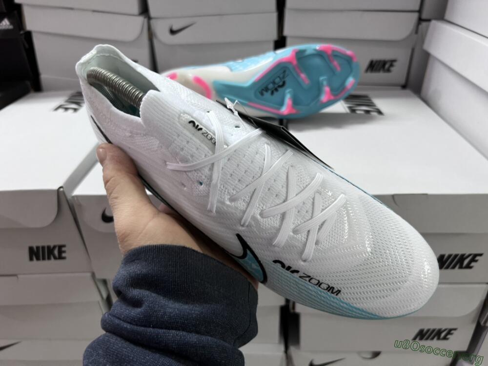 Nike Air Zoom Mercurial Vapor 15 Elite FG Football Boots - White/Blue/Pink