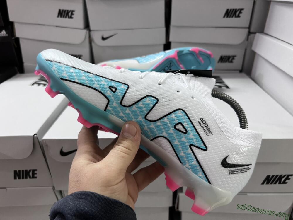 Nike Air Zoom Mercurial Vapor 15 Elite FG Football Boots - White/Blue/Pink