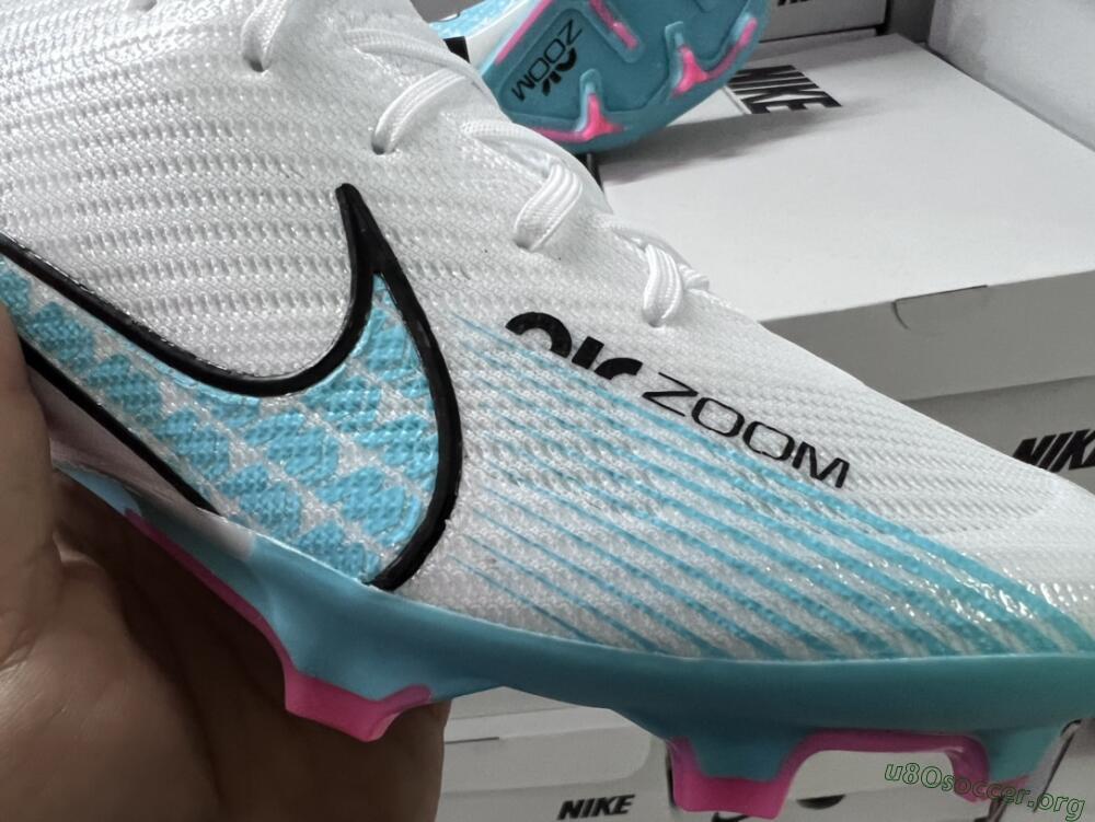 Nike Air Zoom Mercurial Vapor 15 Elite FG Football Boots - White/Blue/Pink