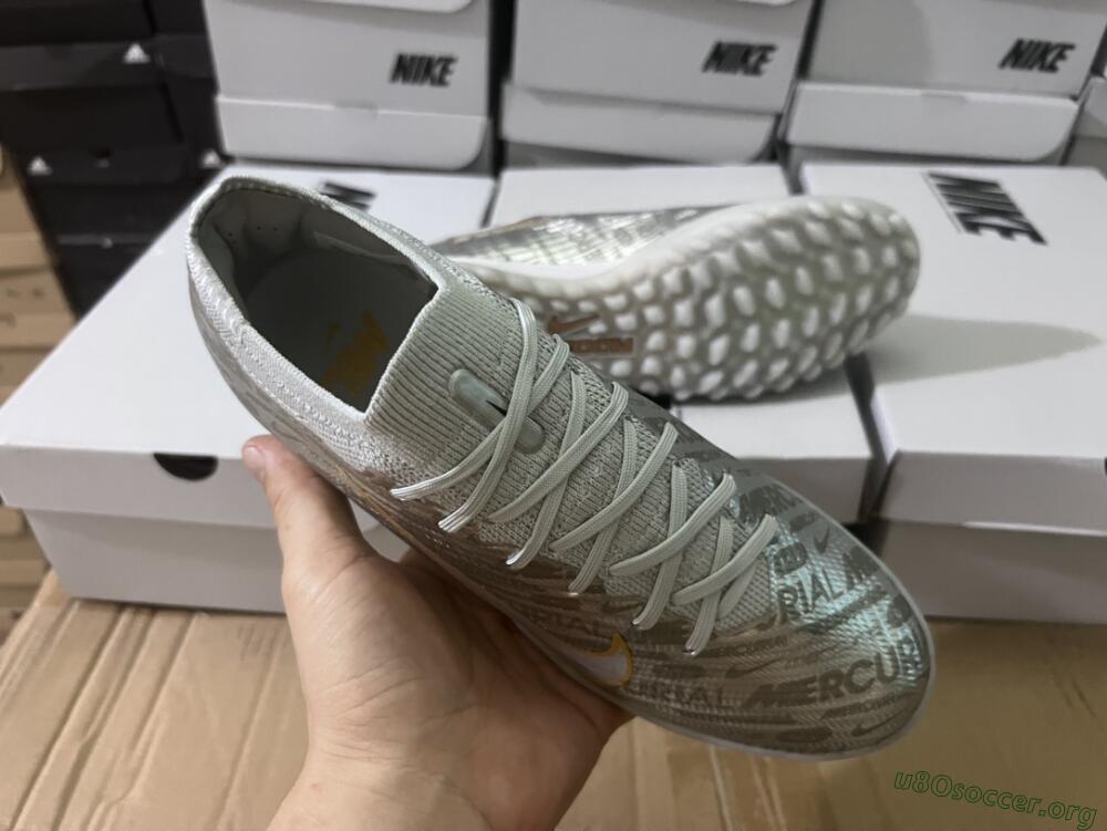 Nike Air Zoom Mercurial Vapor 15 Elite TF Football Shoes - Silver/Gold