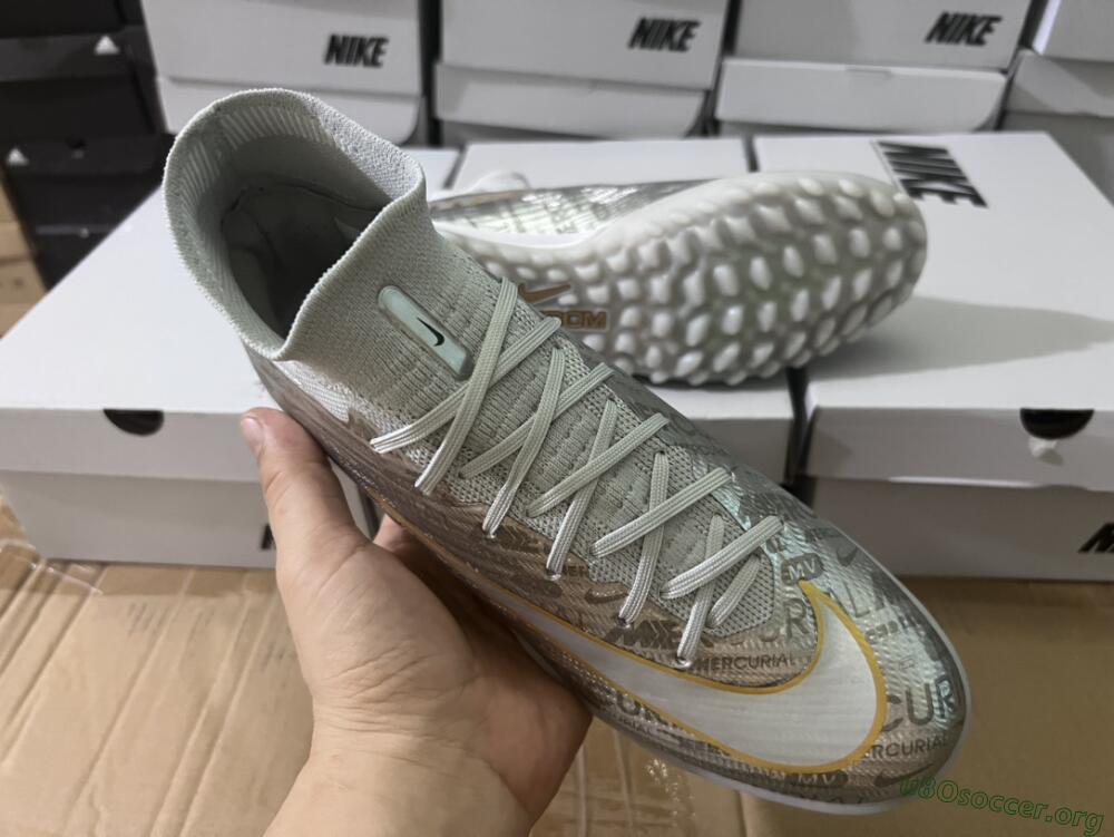 Nike Air Zoom Mercurial Superfly 9 Elite TF Football Shoes - Silver/Gold
