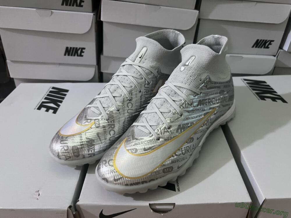 Nike Air Zoom Mercurial Superfly 9 Elite TF Football Shoes - Silver/Gold