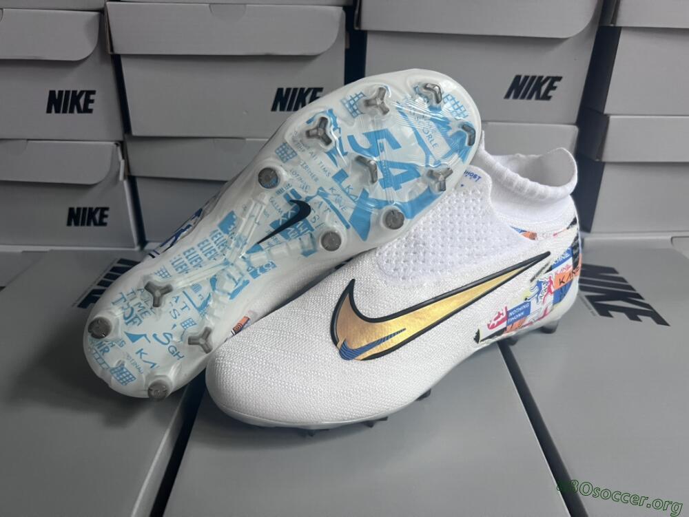 Harry Kane x Nike Phantom GX DF Elite FG Football Boots - White/Gold/Blue