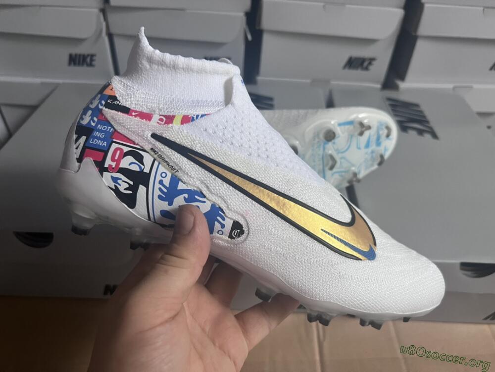 Harry Kane x Nike Phantom GX DF Elite FG Football Boots - White/Gold/Blue
