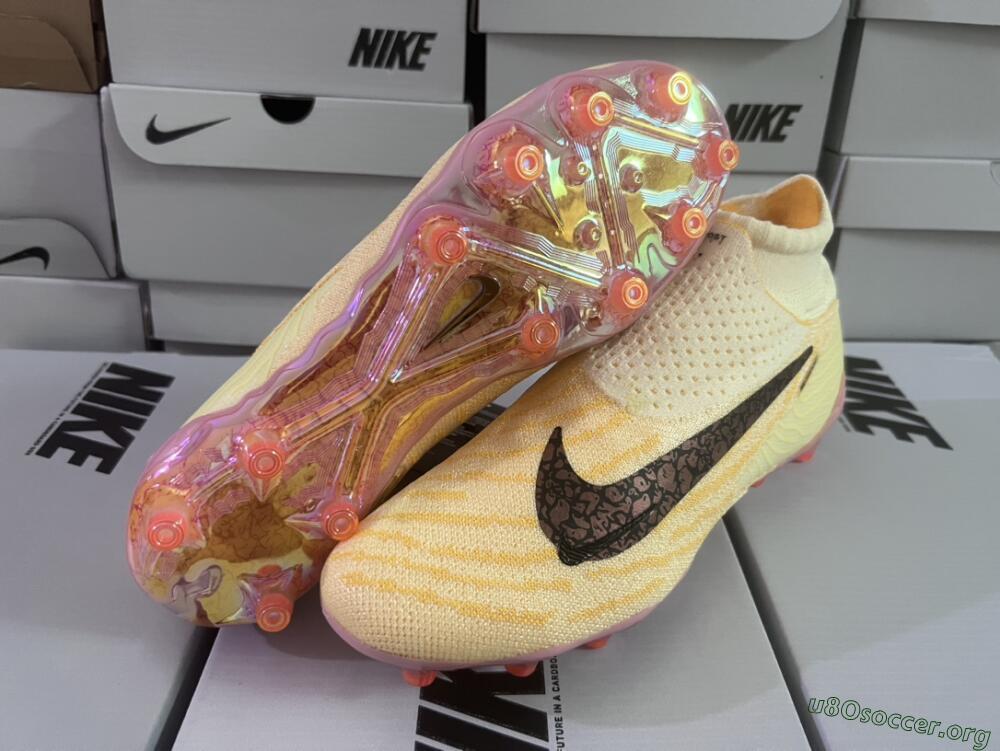 Nike Phantom GX Elite DF Link Blaze Pack FG Football Boots - Citron Tint/Burgundy Crush