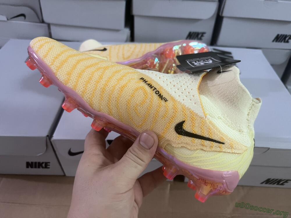 Nike Phantom GX Elite DF Link Blaze Pack FG Football Boots - Citron Tint/Burgundy Crush