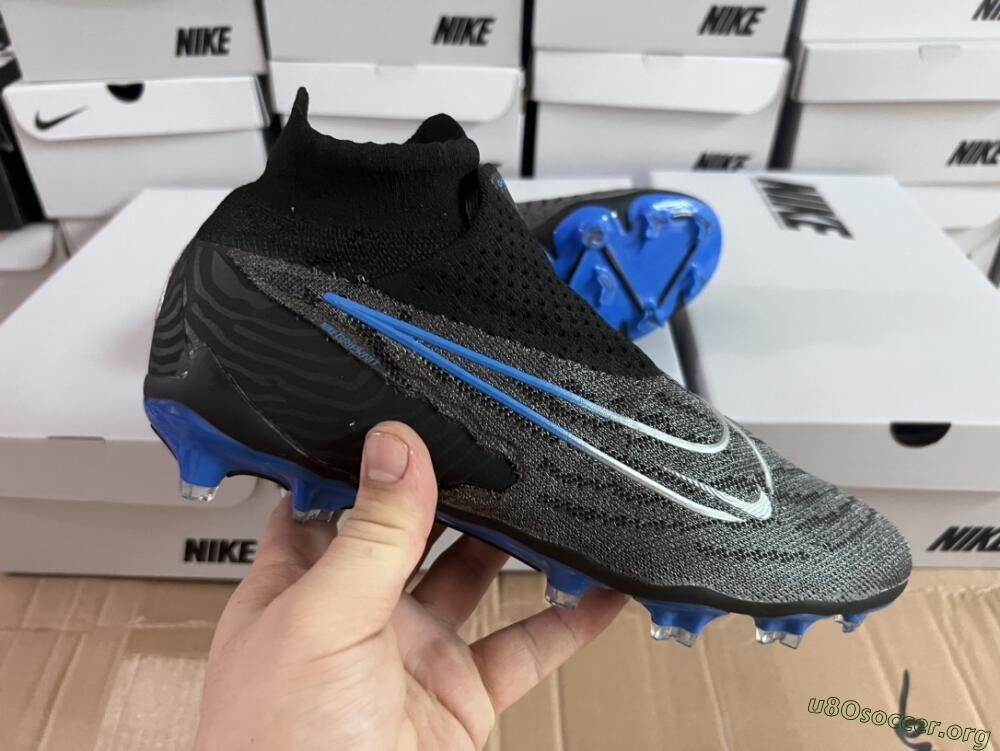 Nike Phantom GX Elite DF Link FG Football Boots - Grey/Black/Blue
