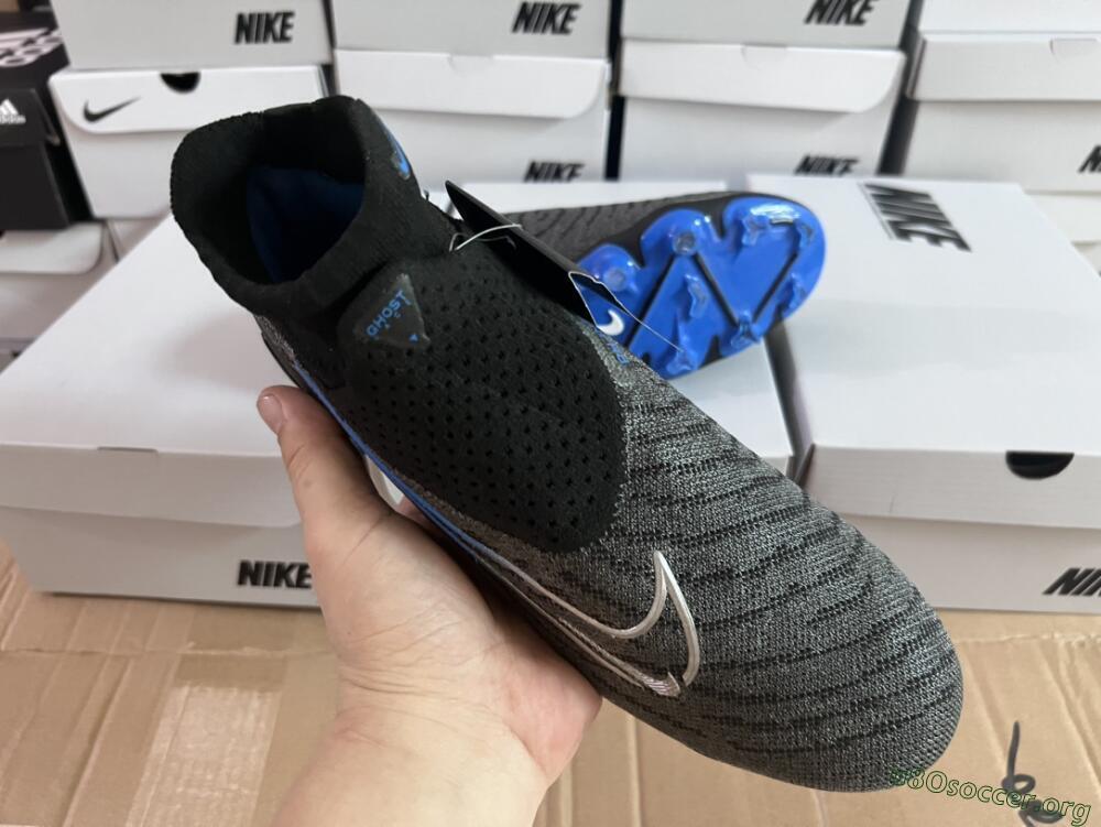 Nike Phantom GX Elite DF Link FG Football Boots - Grey/Black/Blue