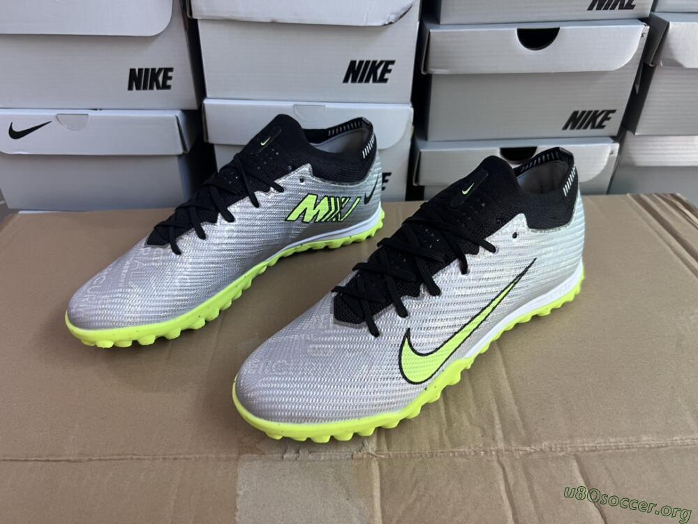 Nike Air Zoom Mercurial Vapor 15 Elite TF Football Shoes - Silver/Green/Black
