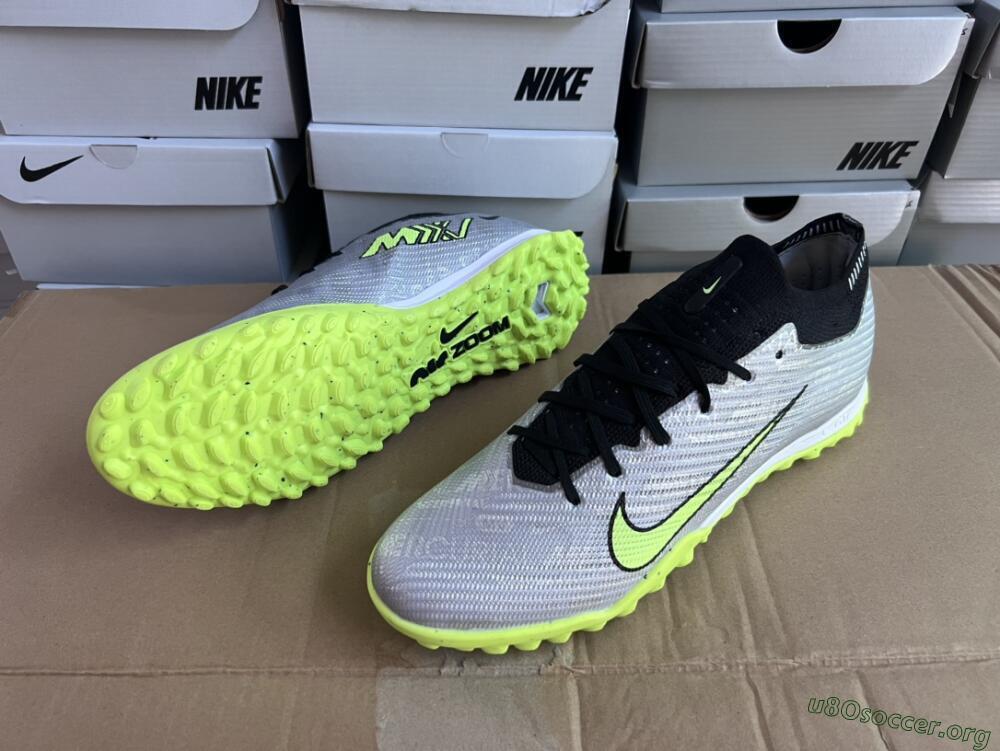 Nike Air Zoom Mercurial Vapor 15 Elite TF Football Shoes - Silver/Green/Black