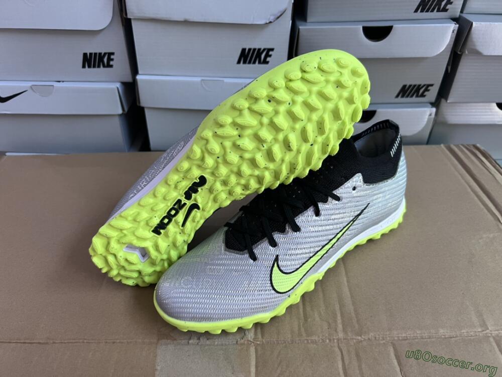 Nike Air Zoom Mercurial Vapor 15 Elite TF Football Shoes - Silver/Green/Black